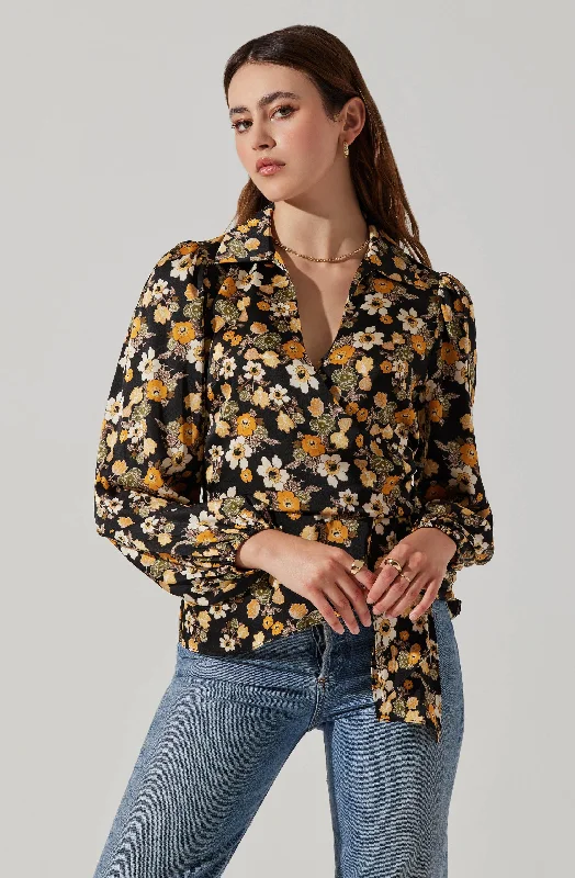 Black yellow floral