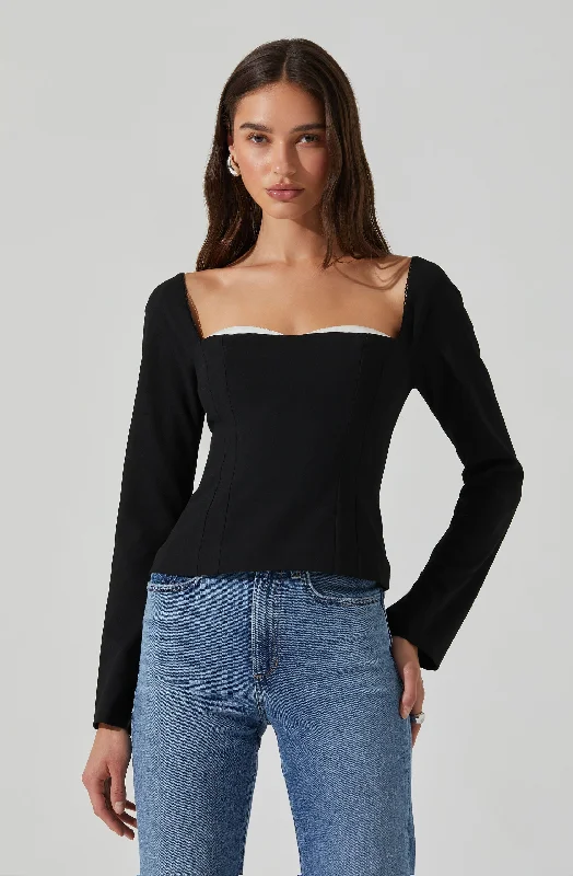 Whitley Peekaboo Contrast Top