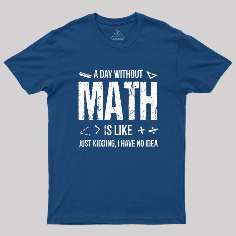 A Day Without Math Is Like Funny Geek T-Shirt