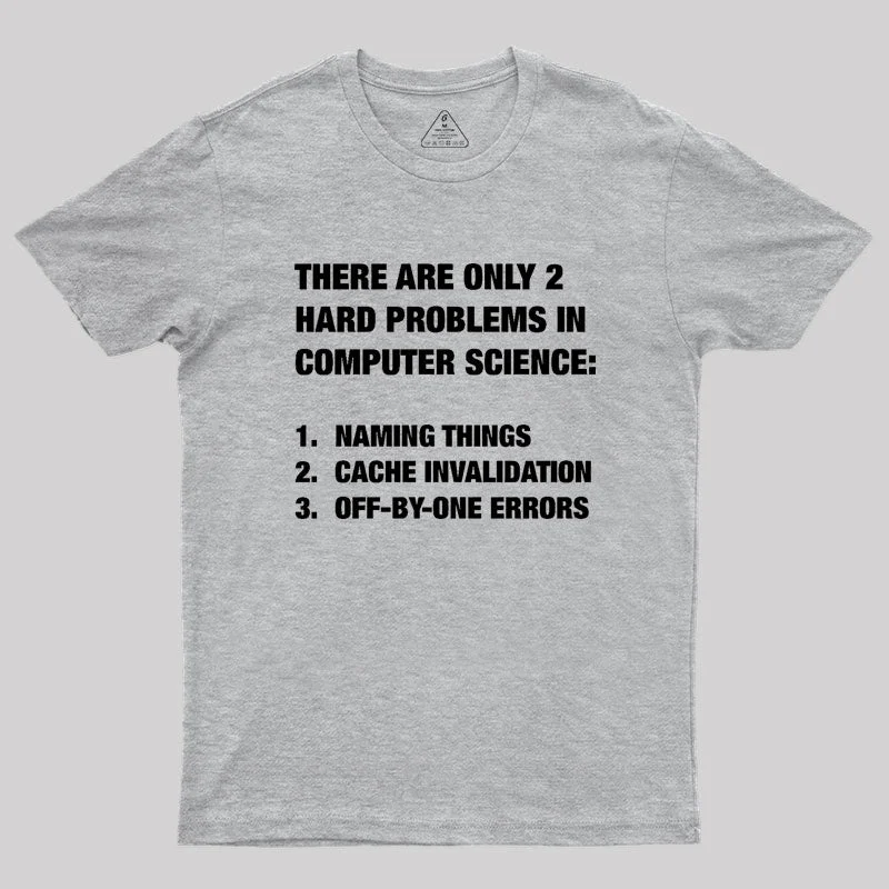 Only 2 hard problems in computer science Geek T-Shirt