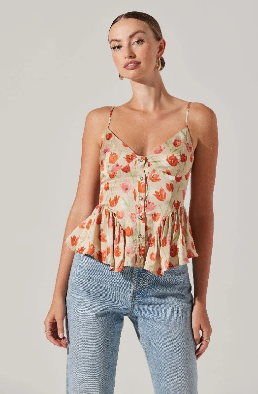 Emmy Floral Embellished Peplum Top