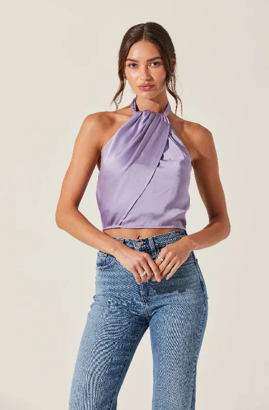 Draped Halter Neck Top