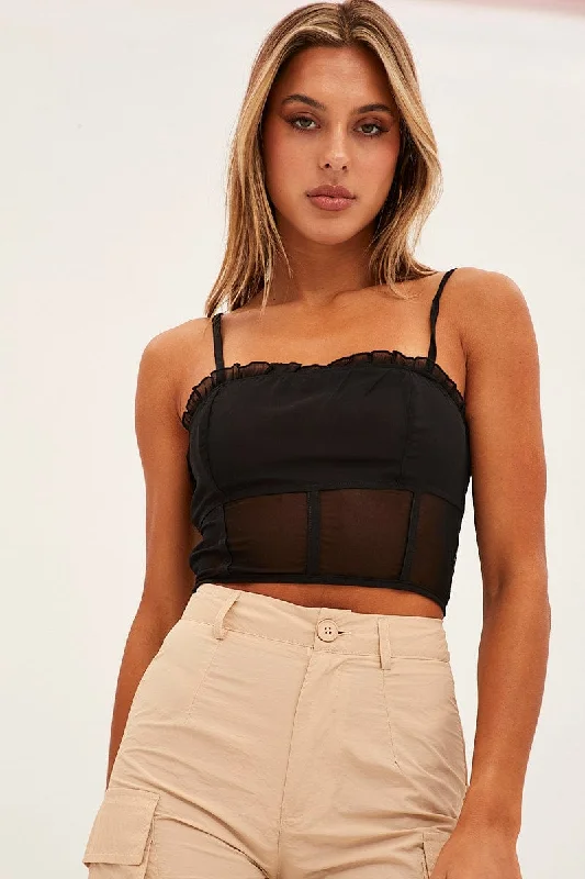 Black Sleeveless Cami Top