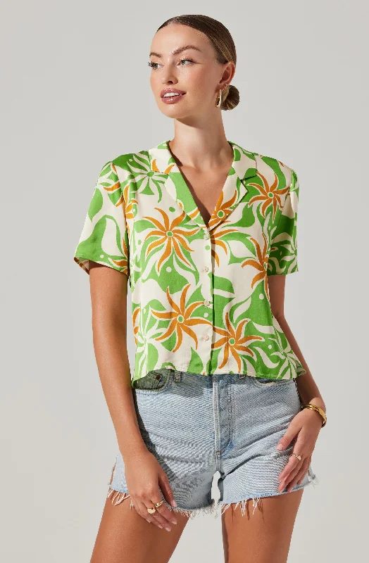 Tourist Tropical Print Top