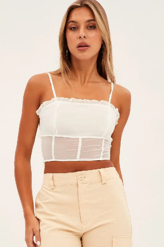 White Sleeveless Cami Top