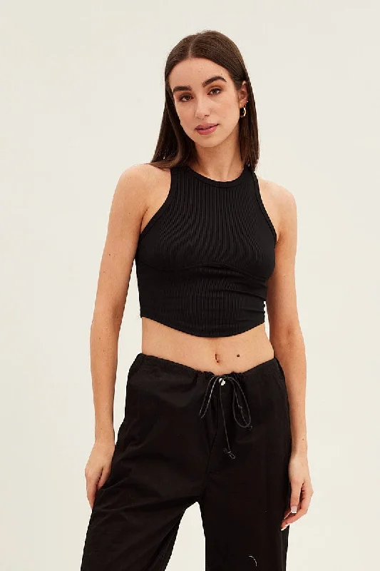 Black Basic Jersey Top