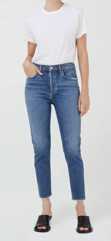 Riley High Rise Straight Crop Jean In Silence