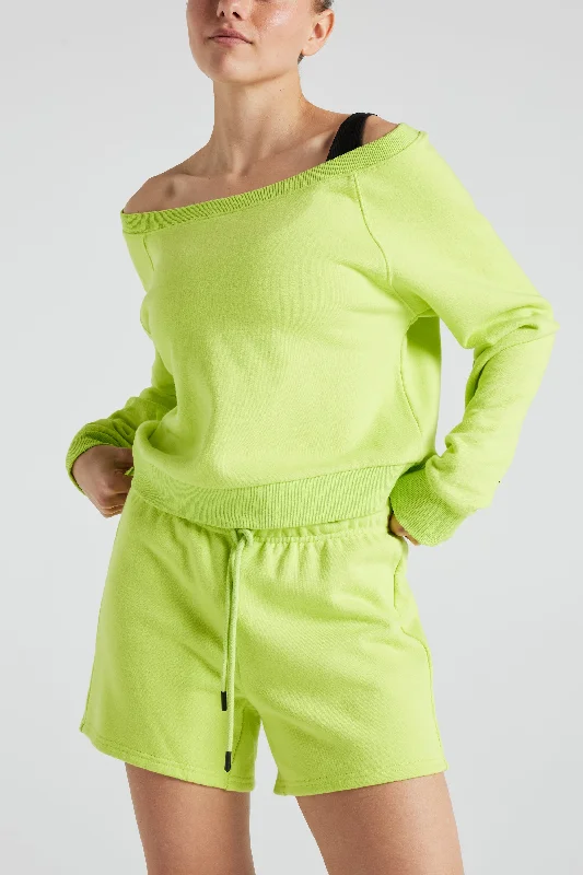 Electric Fleece Shoulder Sweatshirt - Lime Punch