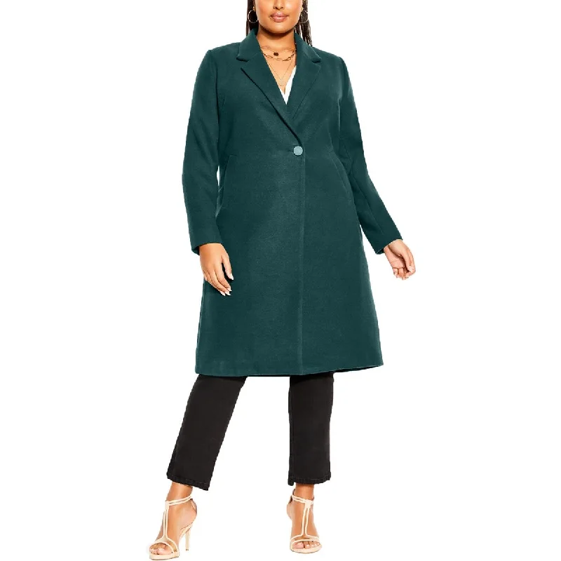 City Chic Womens Plus Effortless Midi Cold Weather Overcoat