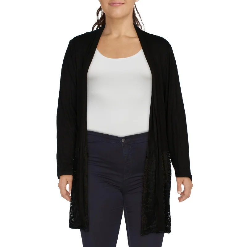 Coin 1804 Womens Plus Lace Open-Front Blazer