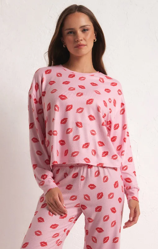 Z Supply Pucker Up Kisses Long Sleeve Top