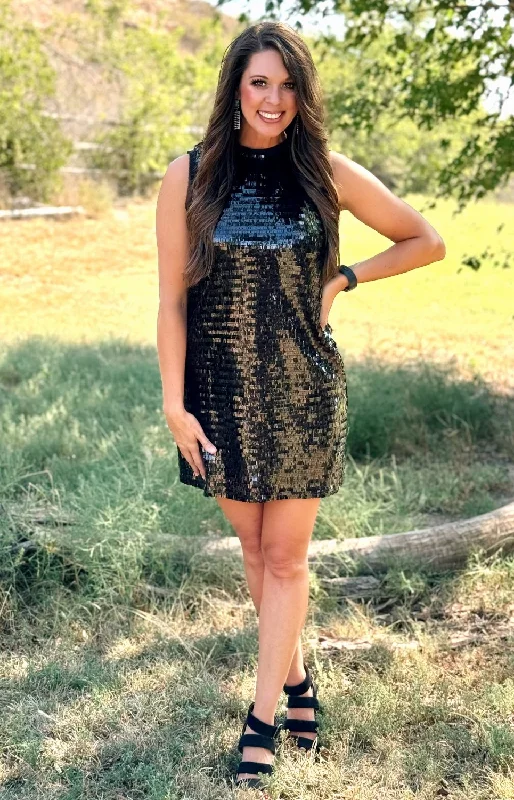 Brittany Black Sequin Dress