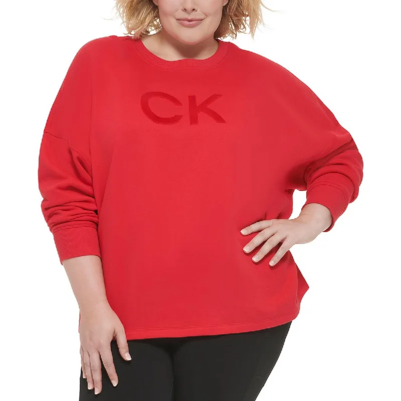 Calvin Klein Performance Womens Plus Crewneck Fitness Sweatshirt