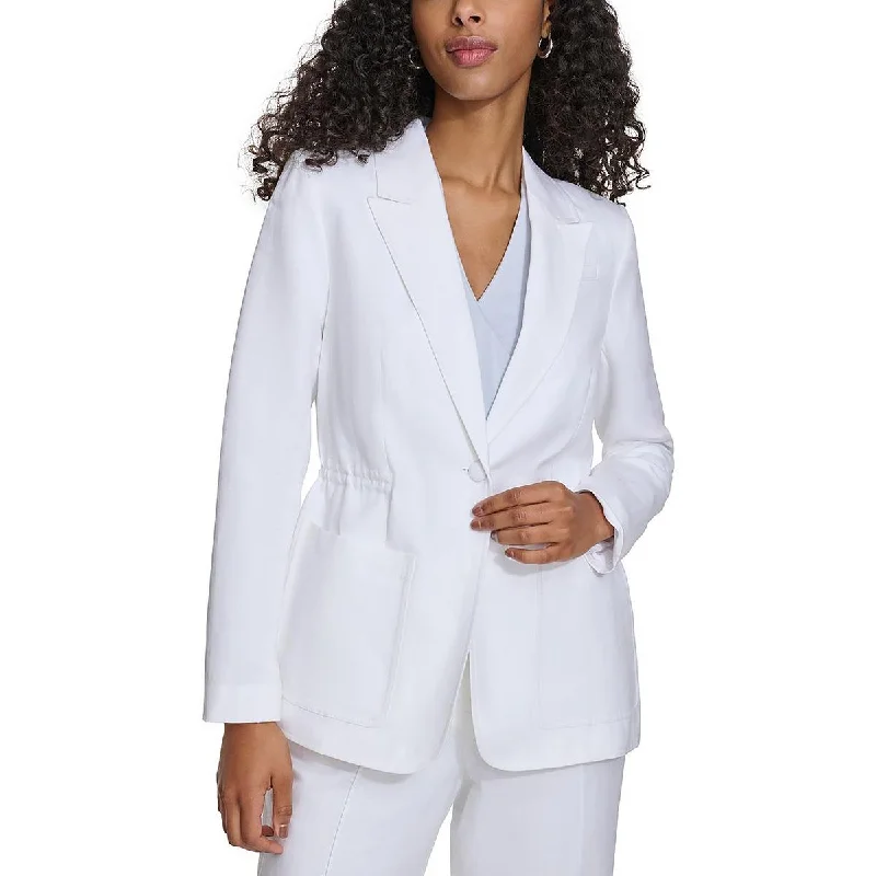 Calvin Klein Womens Plus Linen Suit Separate One-Button Blazer