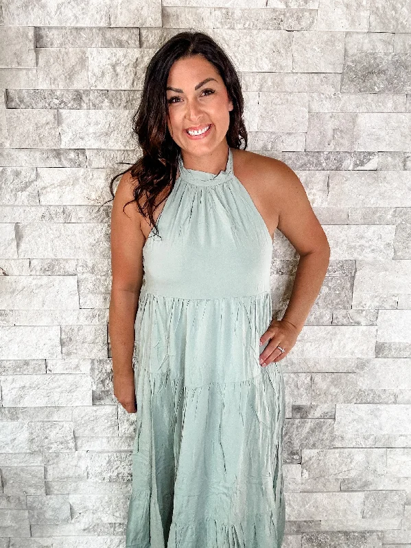 Sunshine On My Mind Dress in Sage (S-3XL)