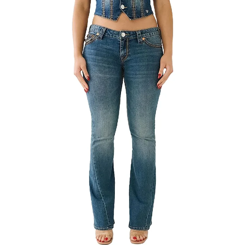 Womens Low Rise Flare Flared Jeans