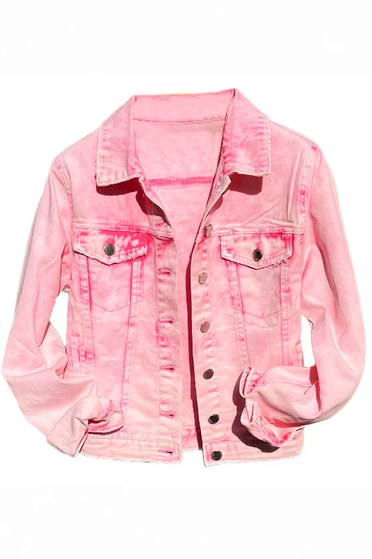 Bright Pink Washed Jacket