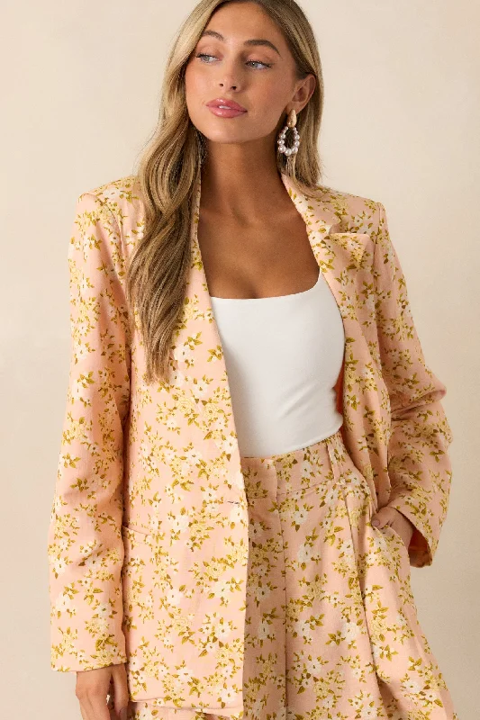 Blossoming Love Pink Floral Blazer