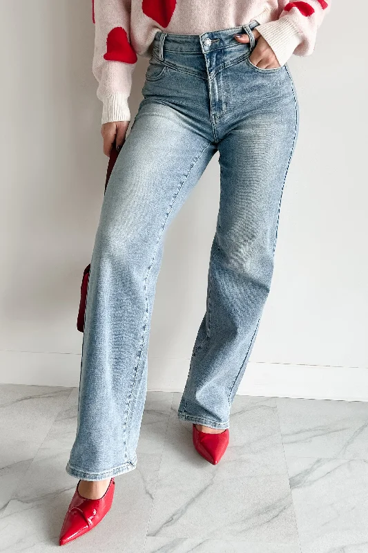 Benjamin Judy Blue High Waist Wide Leg Jeans (Medium)