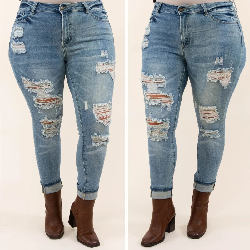 Go Explore Boyfriend Jeans, Medium Wash