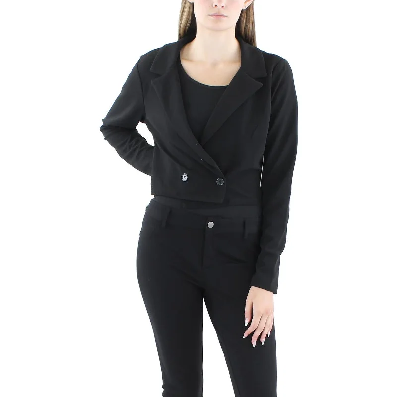 Almost Famous Womens Juniors Crop  One-Button Blazer