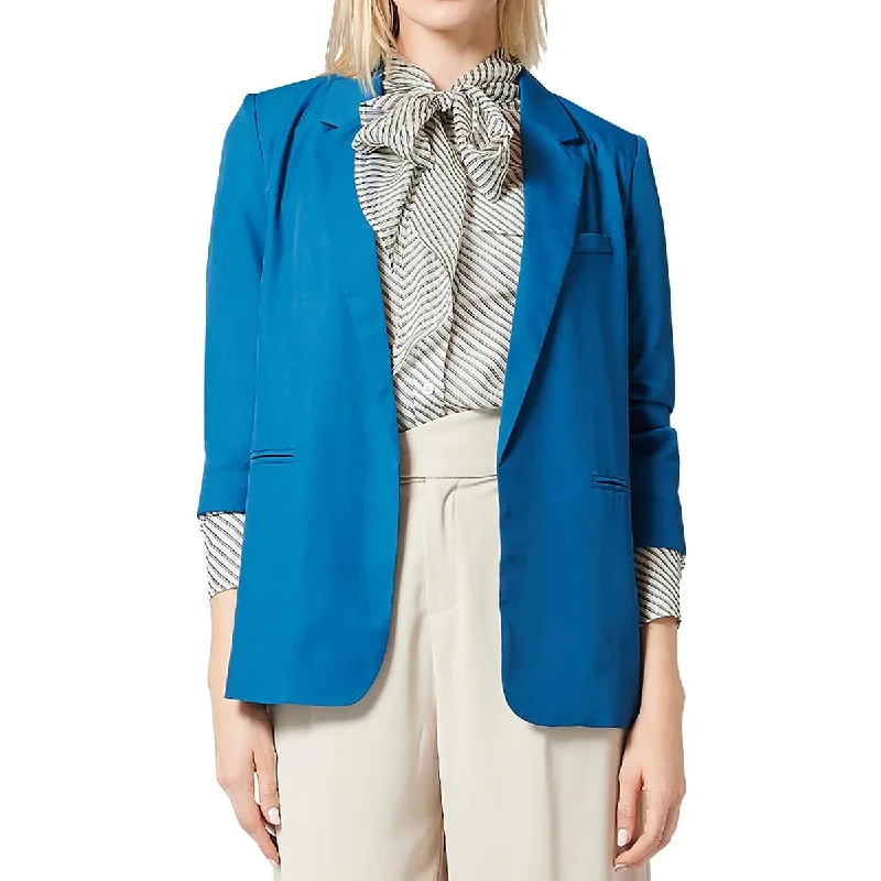 Gracia Womens Ruched Business Open-Front Blazer