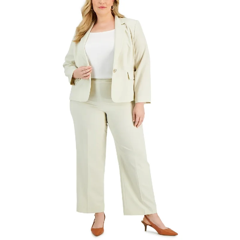 Le Suit Womens Plus   Jacket Wear to Work One-Button Blazer