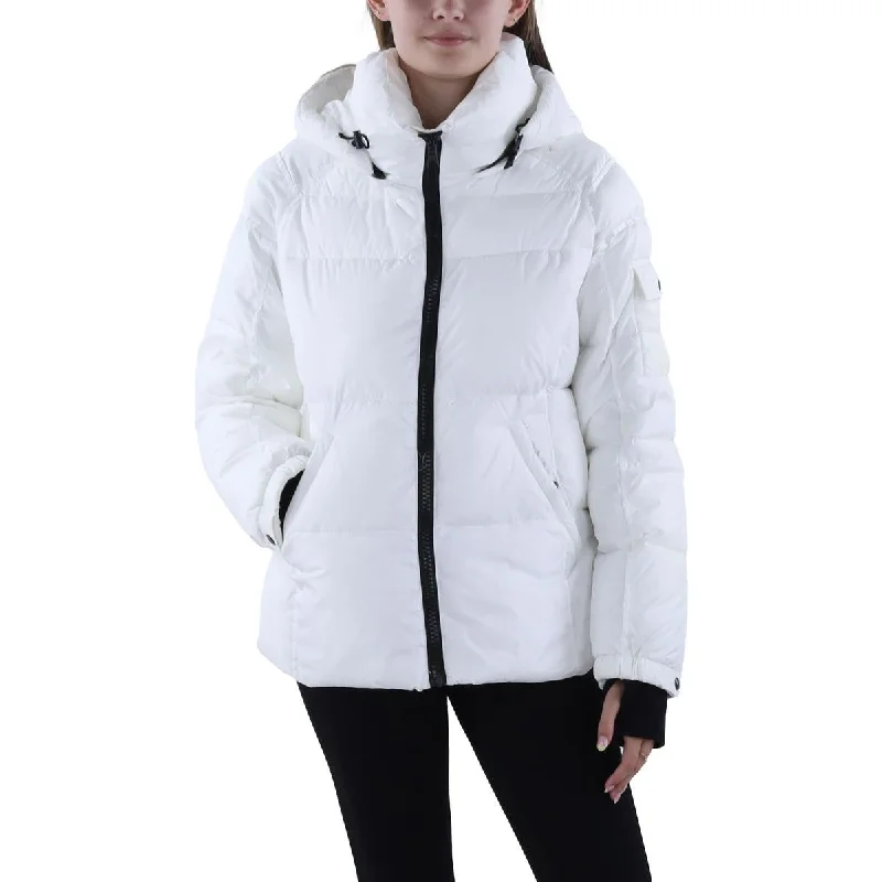 S13/NYC Womens Matte Kylie Solid Nylon Puffer Jacket