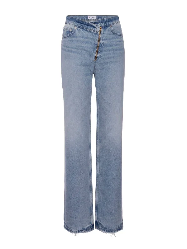 Le Jane Crop Angled Zipper Jeans In Rhode