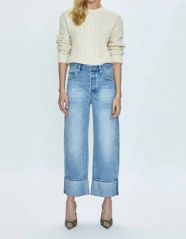 Ryder High Rise Cuffed Straight Jeans In Essex