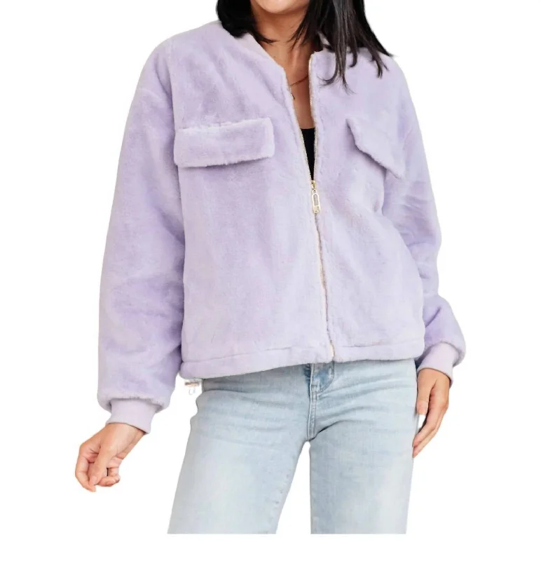 Not To Mention Zip Up Jacket In Lavender