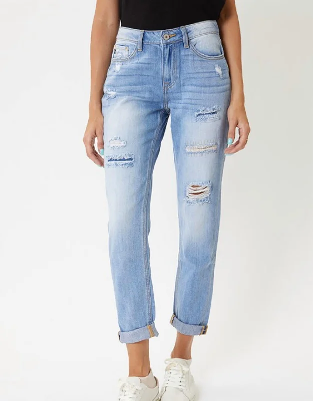 Boyfriend Distressed Jean In Light Wash