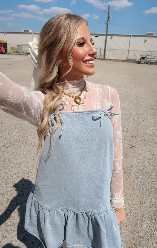 Sleeveless Tiered Denim Dress