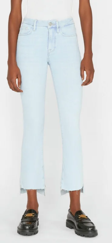 Le Crop Mini Boot Raw Stagger Jeans In Clarity