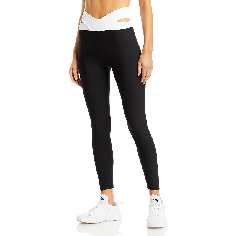 Aqua Womens High Rise Fitness Athletic Leggings