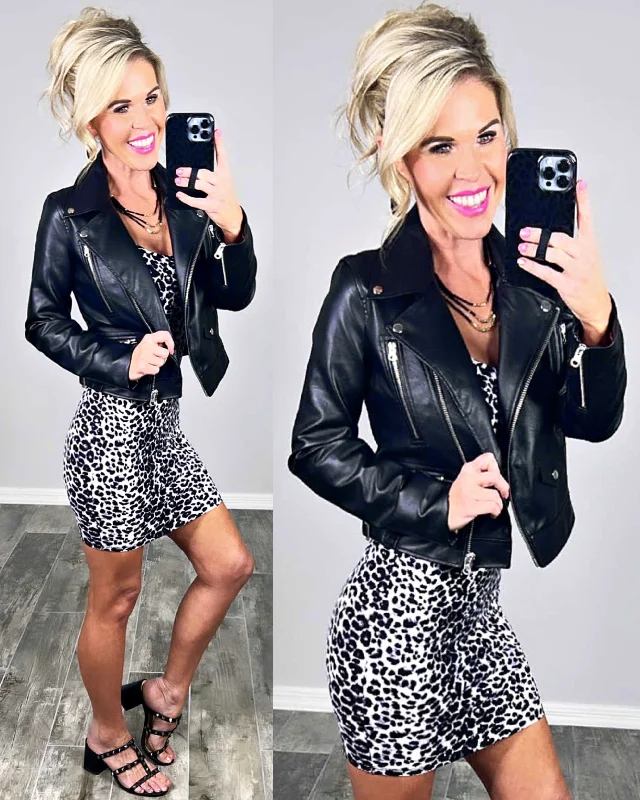 Breaking Promises Faux Leather Jacket - Black