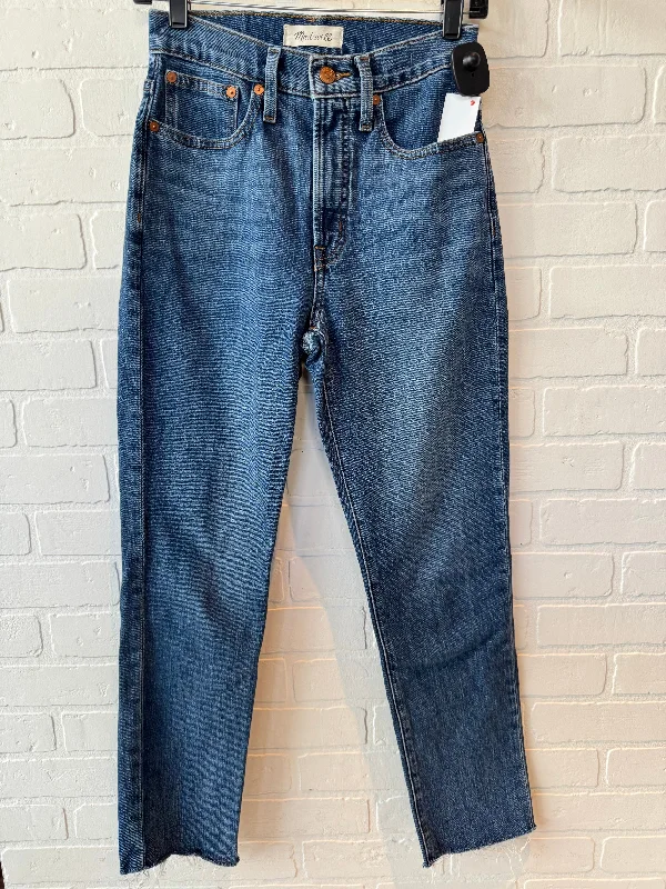 Jeans Straight By Madewell In Blue Denim, Size: 0