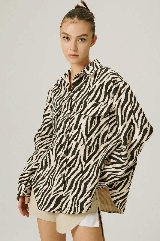 Ivy Oversized Shacket in Zebra