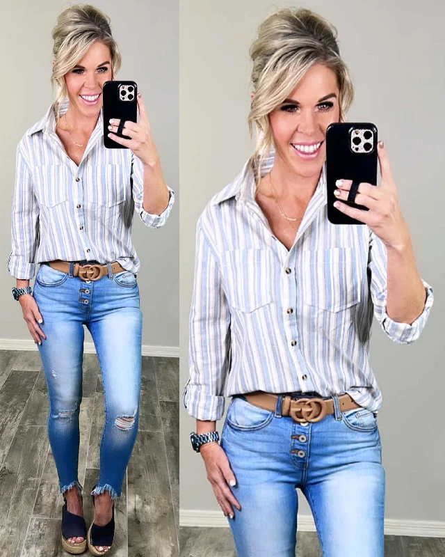 Over The Blues Striped Top