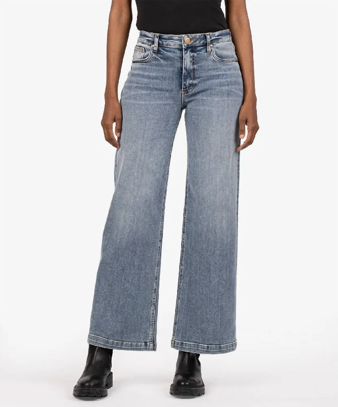 High Rise Wide Leg Jeans In Enforced