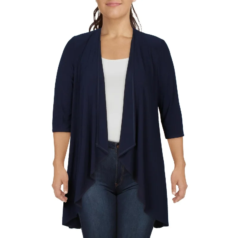 Lauren Ralph Lauren Womens Drapey Open Front Duster Blazer