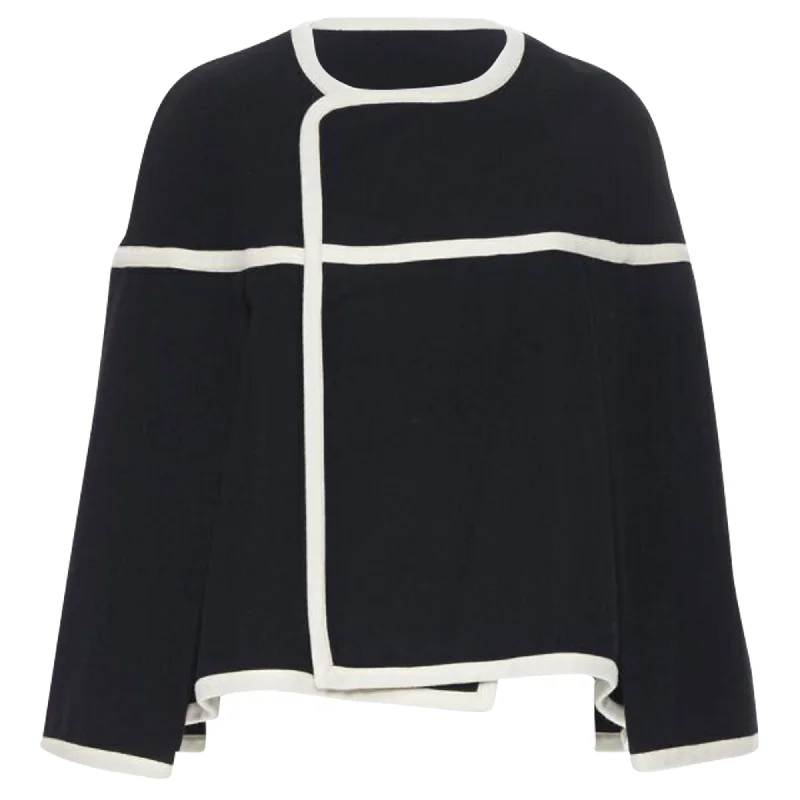 Comme Des Garcons trimmed cape poncho jacket