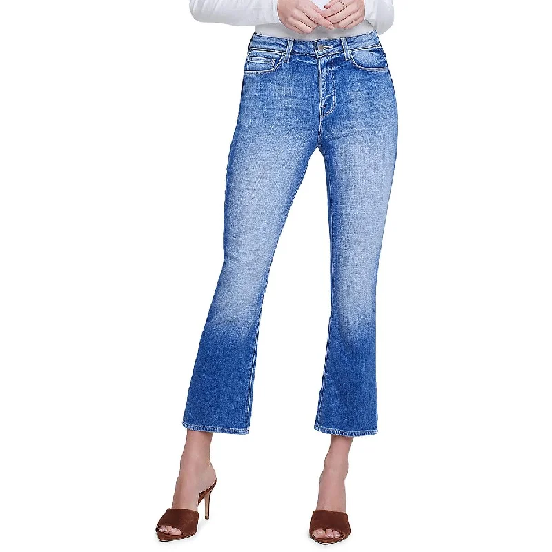 Womens High Rise Ankle Cropped Jeans