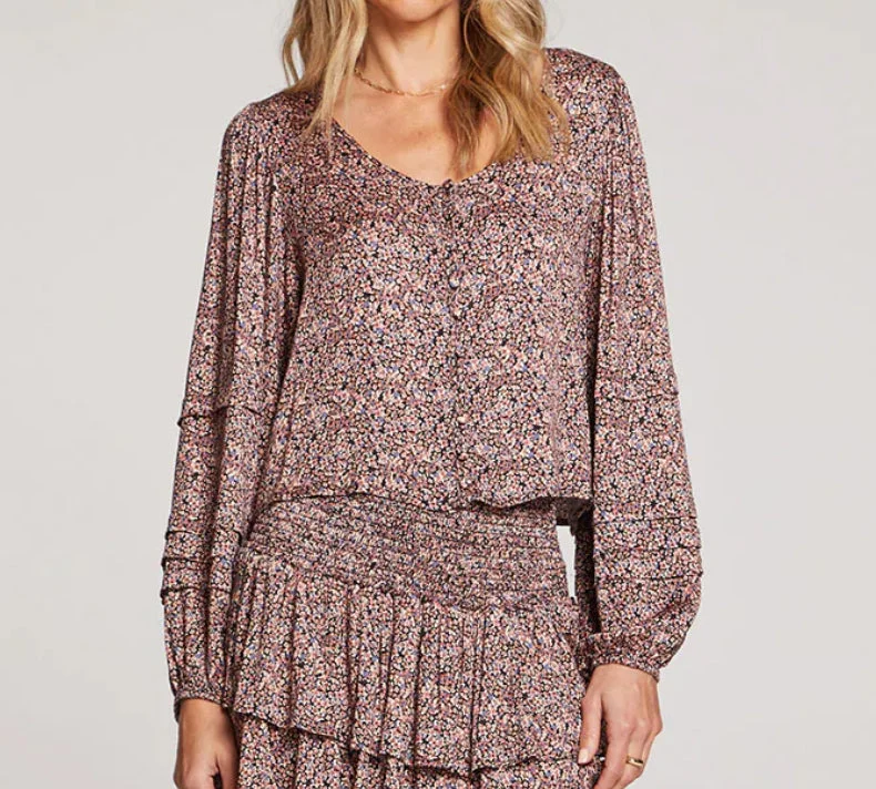 Paisley Long Sleeve Print Top