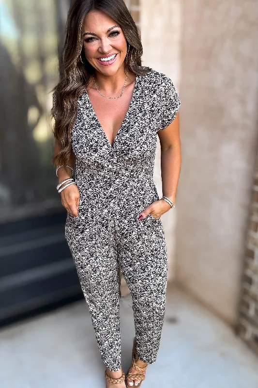 Abstract Olive And Ivory Jumpsuit