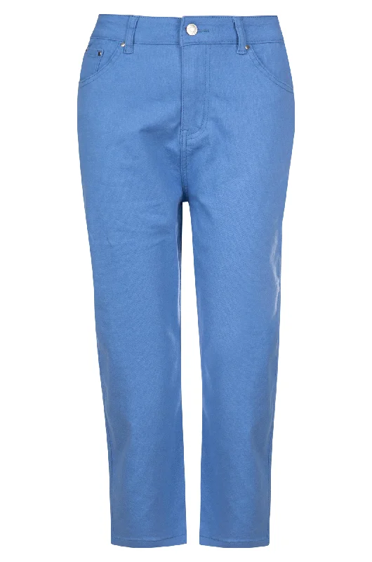 Stretch Cotton blend MId Calf Jeans | SOFT BLUE | 6923A1