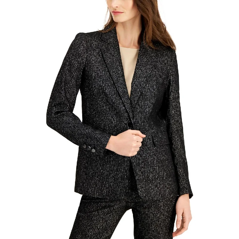 Anne Klein Womens   Metallic Evening Wear One-Button Blazer