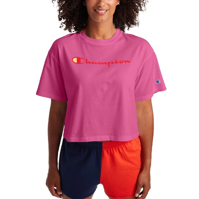 Champion Womens Cropped Logo Pullover Top