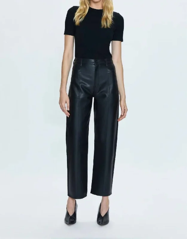 Taylor High Rise Bowed Straight Jeans In Slate Black