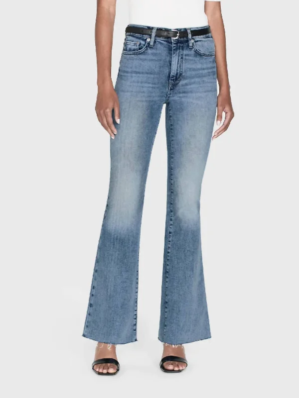 Le Easy Flare Raw Fray Jean In Whimsy